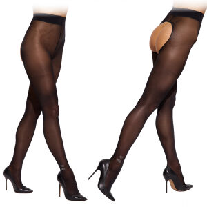 Obsessive Norless otevřené punčocháče s nápisem „HOT MESS“ S/M - 71387816