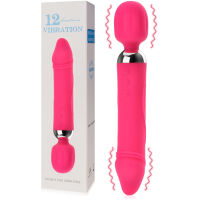 VÝKONNÝ OBOUSTRANNÝ SILIKONOVÝ VIBRÁTOR PRO ŽENY MASAŽÉR 2v1 - 12 FUNKCÍ - 70936739 - 2
