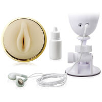 VIBRUJÍCÍ MASTURBÁTOR SE ZVUKY ROZKOŠE UMĚLÁ VAGÍNA V UNIKÁTNÍ  TUBĚ – 74629047 - 3