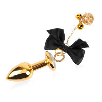 Anální kolík a svorky na bradavky s černými stužkami - 77956562 - 2