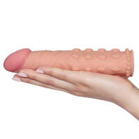 Tělový návlek na penis s výstupky prodlužuje o 5 cm - 74810299 - 2