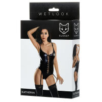 Smyslné šněrovací body Glossy Wetlook Katherin - 77149545 - 2