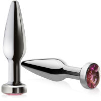 ÚZKÝ ANÁLNÍ KOLÍK PLUG DO ANÁLU NEREZOVÁ OCEL, OZDOBNÝ KŘIŠŤÁL - 76404483 - 3