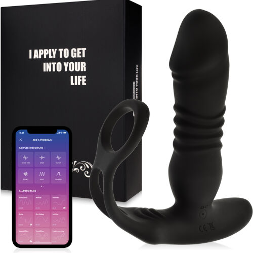 Masážní přístroj na prostatu s kroužkem, 10 programů + aplikace- 79568159