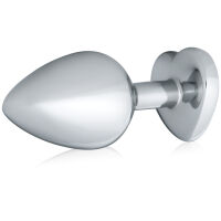 Ocelový anální kolík s růžovým diamantem 8,2 cm - 70040525 - 2