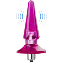 Růžový anální kolík s vibracemi, gelový plug 7 vibrací – 70644032