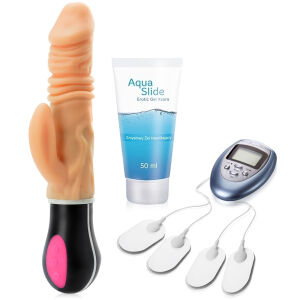 Sada pro ni - vibrátor s ohřevem, elektro stimulátor, gel - 77553711