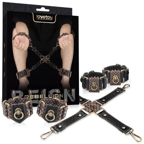 Rebellion exkluzivní BDSM sada pro spoutání pouta na nohy a ruce - 77147754