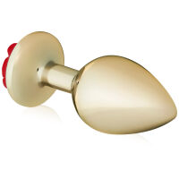 Elegantní anální kolík Spark Rose s červenou růží 9 cm - 76551721 - 4