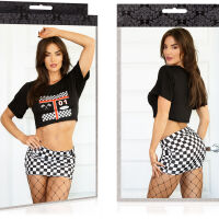 GRID GIRL SEXY EROTICKÝ KOMPLET CROP TOP A MINI SUKNĚ - 74777694 - 3