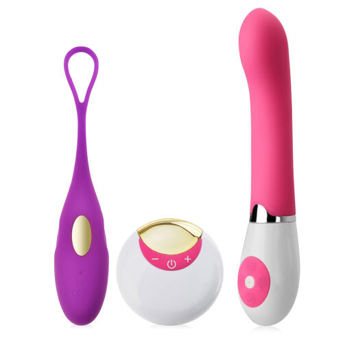 Sada pro ženy vibrátor + vibrační vajíčko s dálkovým ovládáním - 77295034