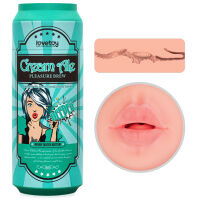 Měkké realistické rty a hluboké hrdlo v plechovce Cream Ale masturbátor - 78692141 - 10