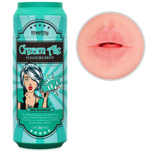 Měkké realistické rty a hluboké hrdlo v plechovce Cream Ale masturbátor - 78692141