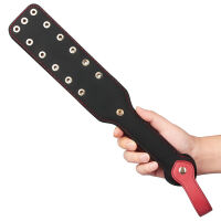Rebellion dvojitá kožená packa BDSM s ozdobnými nýtky 38 cm - 75976761 - 9