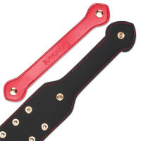 Rebellion dvojitá kožená packa BDSM s ozdobnými nýtky 38 cm - 75976761 - 3