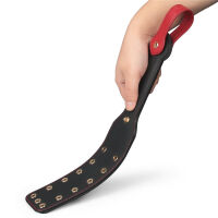 Rebellion dvojitá kožená packa BDSM s ozdobnými nýtky 38 cm - 75976761 - 2
