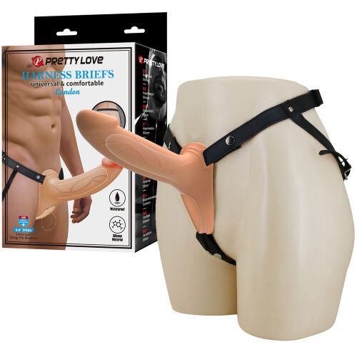 Strap-on pás s tělovým návlekem pro zvětšení penisu - 74696456