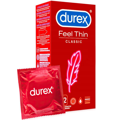 Durex Feel Thin Classic tenké kondomy 12 ks - 71681659