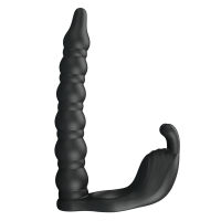 Vibrační návlek na penis s dildem a stimulátorem klitorisu - 72010044 - 3