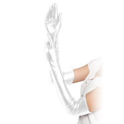 Senzuální dlouhé erotické rukavice v bílé barvě 52 cm - 76446264