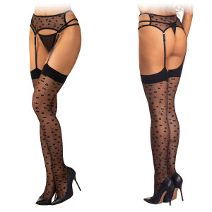 Obsessive Isinne punčochy s vestavěným pásem S/M/L - 71700838