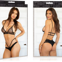 SADA EROTICKÉHO PRÁDLA PODPRSENKA + TANGA ZE SÍŤOVANÉHO MATERÁLU - 79041320 - 3