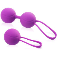 SADA K PROCVIČOVÁNÍ SVALŮ PÁNEVNÍHO DNA 3 VIBRAČNÍ VENUŠINY KULIČKY FIALOVÁ BARVA– 70546632 - 3
