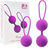 SADA K PROCVIČOVÁNÍ SVALŮ PÁNEVNÍHO DNA 3 VIBRAČNÍ VENUŠINY KULIČKY FIALOVÁ BARVA– 70546632 - 2