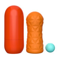 Oranžový mužský masturbátor super stimulace umělá vagína - 77672842 - 6