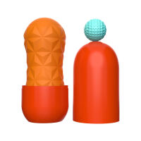 Oranžový mužský masturbátor super stimulace umělá vagína - 77672842 - 3