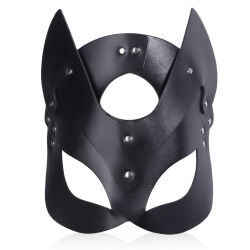 Kožená kočičí maska BDSM na obličej - 74811715