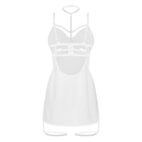 Obsessive Arrowel bílá košilka + choker a pásky na stehna - 76402025 - 2