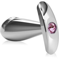 ELEGANTNÍ DILDO VE TVARU PENISU Z NEREZOVÉ OCELI S OZDOBNÝM KAMÍNKEM - 87654567 - 3