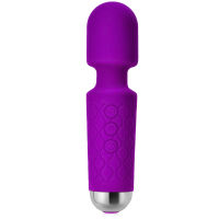 Fialový mini masážní přístroj wand 160 funkcí vodotěsný 15 cm - 78631375 - 3