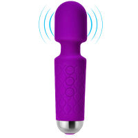 Fialový mini masážní přístroj wand 160 funkcí vodotěsný 15 cm - 78631375 - 4