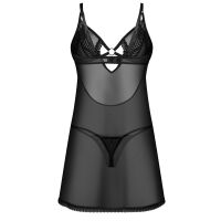 Obsessive Alliane černé tričko s krajkou + tanga - 79723318 - 3