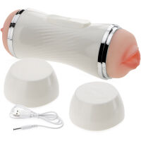 DVOUSTRANNÝ MASTURBÁTOR 36 FUNKCÍ UMĚLÁ VAGÍNA A ÚSTA V UZAVÍRATELNÉ TUBĚ  - 74084649 - 2