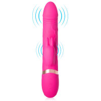 Růžový realistický vibrátor 2v1 s králíčkem 100 programů - 75997656 - 2