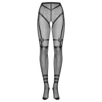 Obsessive síťované punčocháče s potiskem + otevřený klín - 75331482 - 5