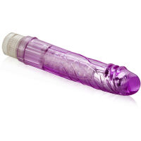 FIALOVÝ GELOVÝ VIBRÁTOR VYPLNĚNÝ SPOUSTOU PERLIČEK ROZKOŠE- CCL 34277 - 2