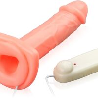 VIBRUJÍCÍ DUTÁ PROTÉZA PENISU DILDO STRAP-ON PRODLUŽUJE O 9 CM – 78108380 - 3