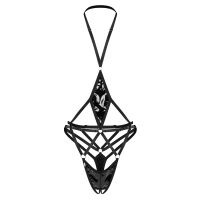 Obsessive Keira Lise erotické body wet look otevřený krok - 75309046 - 8