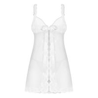 Obsessive Weddya bílý set babydoll + tanga svatební spodní prádlo - 76552439 - 4