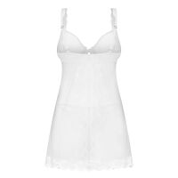 Obsessive Weddya bílý set babydoll + tanga svatební spodní prádlo - 76552439 - 3