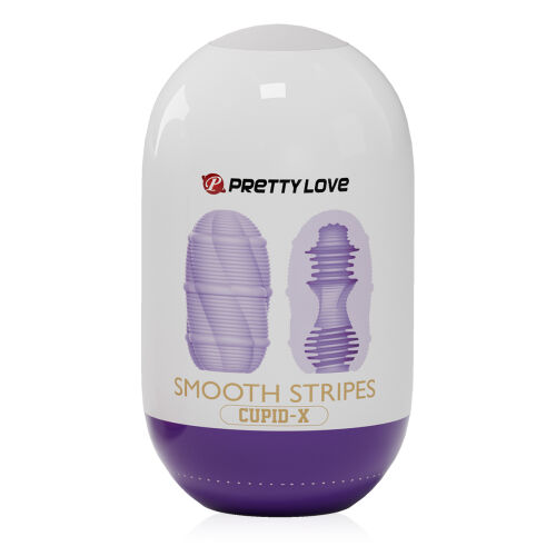 Elastický gelový masturbátor s pruhy pro muže 9 cm - 77700254