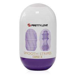 Elastický gelový masturbátor s pruhy pro muže 9 cm - 77700254
