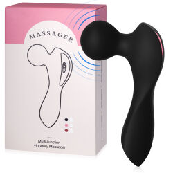 Černý mini masér pro ženy wand 10 vibračních možností - 77885483