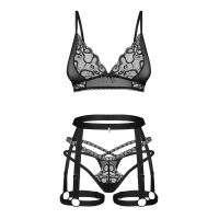 Obsessive krajková souprava prádla s pasem harness Blomentis - 71379089 - 4