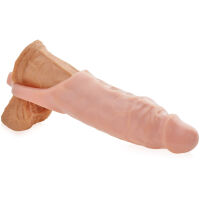 ZVĚTŠUJÍCÍ +3CM A ZVĚTŠUJÍCÍ OBJEM NÁVLEK NA PENIS, MASÁŽNÍ VÝSTUPKY NA PENIS TĚLOVÁ BARVA - 77033917 - 2