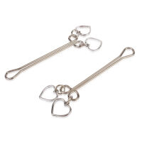 Sada ocelových svorek na bradavky s BDSM srdíčky - 76740812 - 4